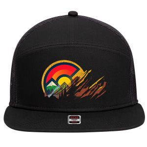 Red Rocks Amphitheater Colorado State Flag 7 Panel Mesh Trucker Snapback Hat