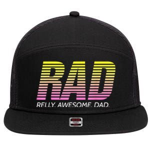 RAD Really Awesome Dad Father's Day 7 Panel Mesh Trucker Snapback Hat