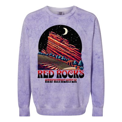 Red Rocks Amphitheater & The Moon Morrison Colorado Colorblast Crewneck Sweatshirt