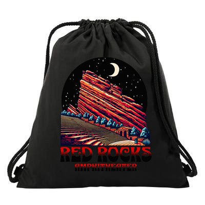 Red Rocks Amphitheater & The Moon Morrison Colorado Drawstring Bag