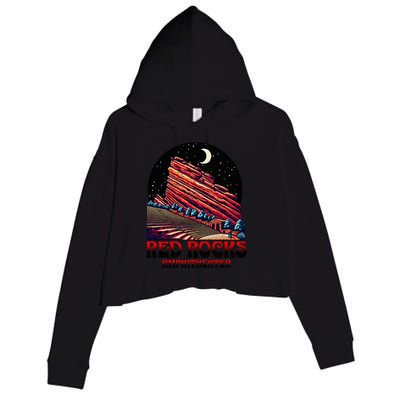 Red Rocks Amphitheater & The Moon Morrison Colorado Crop Fleece Hoodie