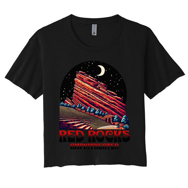 Red Rocks Amphitheater & The Moon Morrison Colorado Crop Top