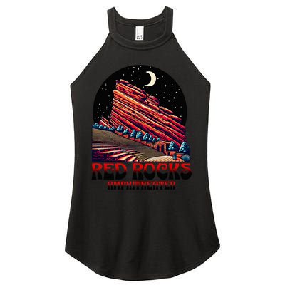 Red Rocks Amphitheater & The Moon Morrison Colorado Women's Perfect Tri Rocker Tank