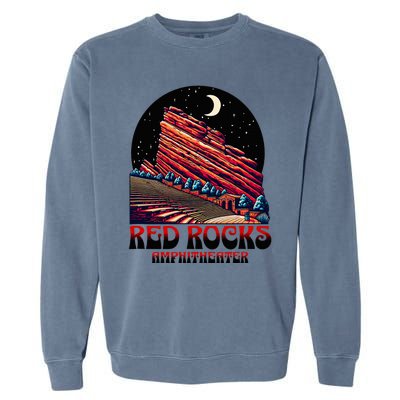 Red Rocks Amphitheater & The Moon Morrison Colorado Garment-Dyed Sweatshirt