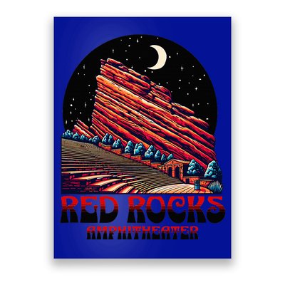 Red Rocks Amphitheater & The Moon Morrison Colorado Poster