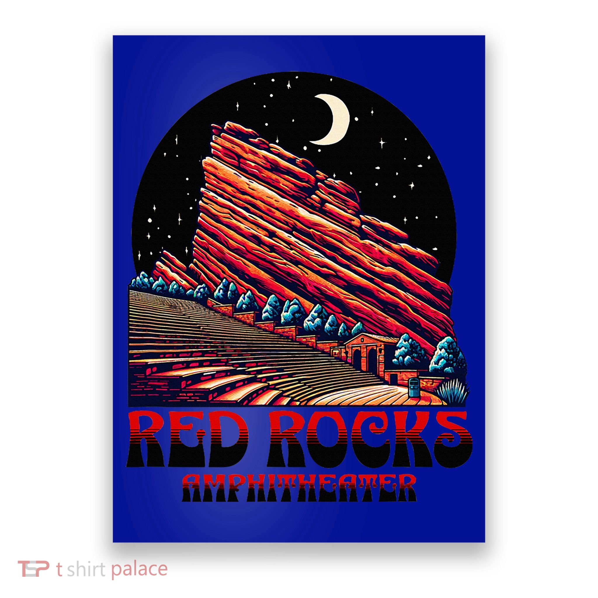 Red Rocks Amphitheater & The Moon Morrison Colorado Poster