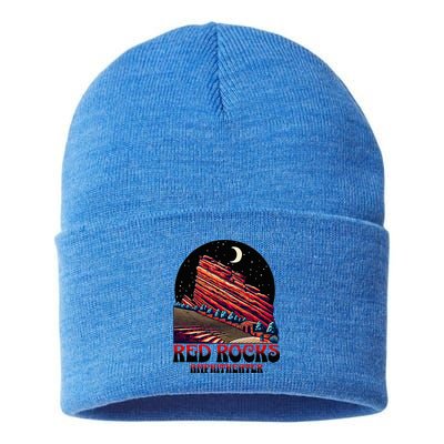 Red Rocks Amphitheater & The Moon Morrison Colorado Sustainable Knit Beanie