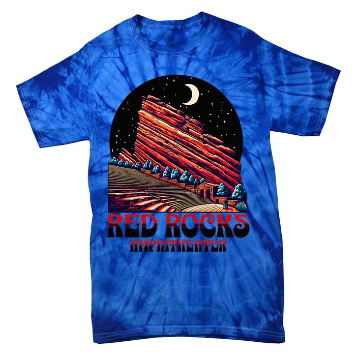 Red Rocks Amphitheater & The Moon Morrison Colorado Tie-Dye T-Shirt