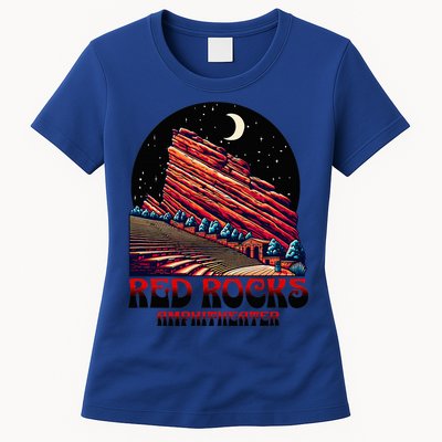 Red Rocks Amphitheater & The Moon Morrison Colorado Womens T-Shirt
