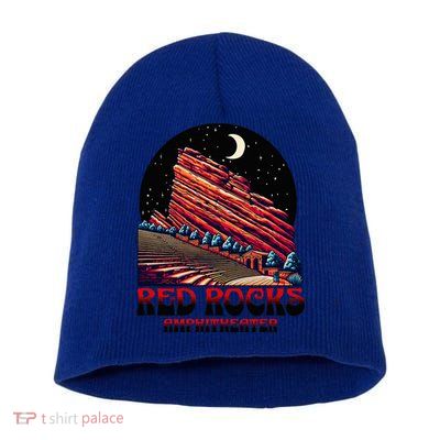 Red Rocks Amphitheater & The Moon Morrison Colorado Short Acrylic Beanie