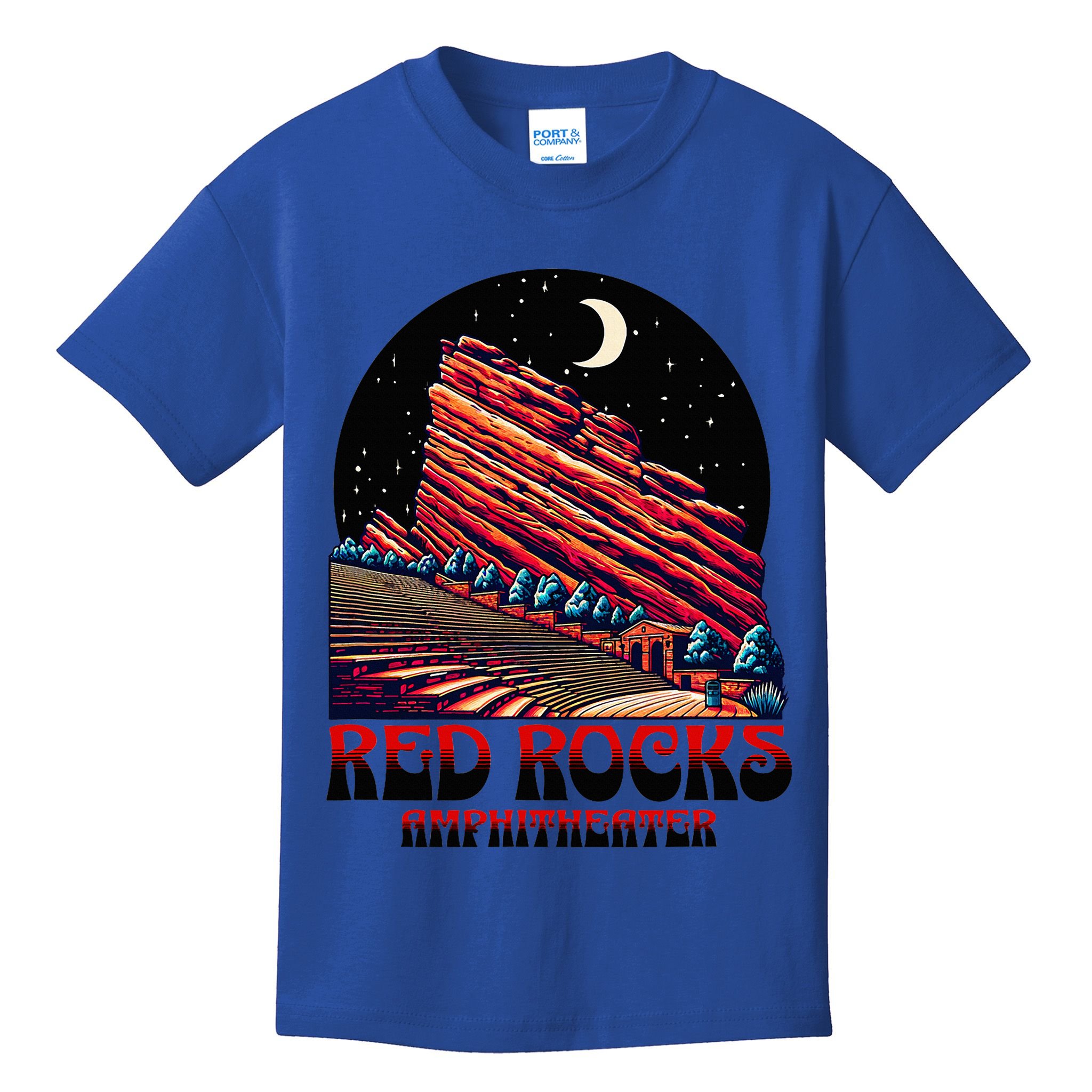 Red Rocks Amphitheater & The Moon Morrison Colorado Kids T-Shirt