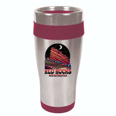 Red Rocks Amphitheater & The Moon Morrison Colorado 16oz Travel Tumbler