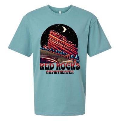 Red Rocks Amphitheater & The Moon Morrison Colorado Sueded Cloud Jersey T-Shirt