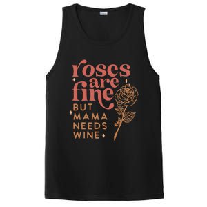 Retro Roses Are Fine But Mama Needs Wine Valentine's Day Gift PosiCharge Competitor Tank