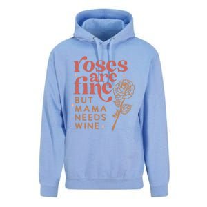 Retro Roses Are Fine But Mama Needs Wine Valentine's Day Gift Unisex Surf Hoodie