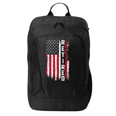 Retirement Retired American Usa Flag City Backpack