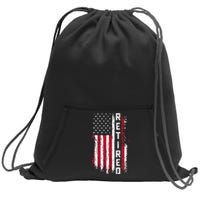 Retirement Retired American Usa Flag Sweatshirt Cinch Pack Bag