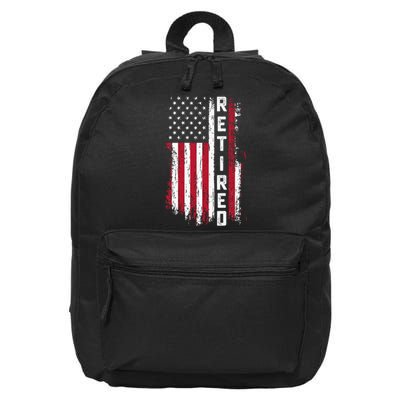 Retirement Retired American Usa Flag 16 in Basic Backpack