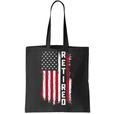 Retirement Retired American Usa Flag Tote Bag