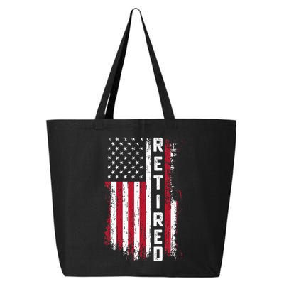 Retirement Retired American Usa Flag 25L Jumbo Tote