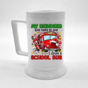 Reindeer Ran Away Now I Drive A School Bus Xmas Driver Beer Stein