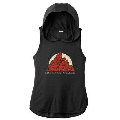 Red Rocks Amphitheater - Morrison Colorado Ladies PosiCharge Tri-Blend Wicking Draft Hoodie Tank