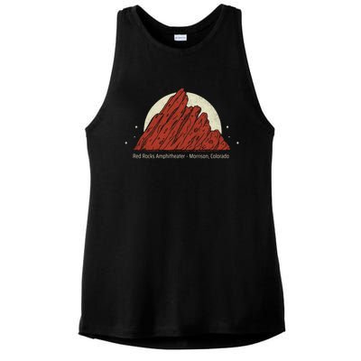 Red Rocks Amphitheater - Morrison Colorado Ladies PosiCharge Tri-Blend Wicking Tank