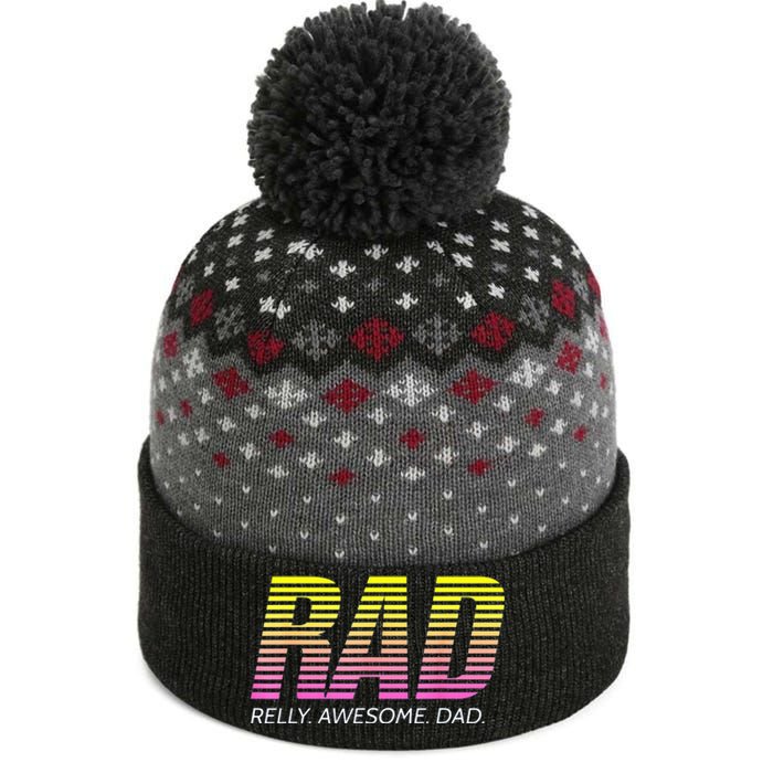 RAD Really Awesome Dad Fathers Day The Baniff Cuffed Pom Beanie