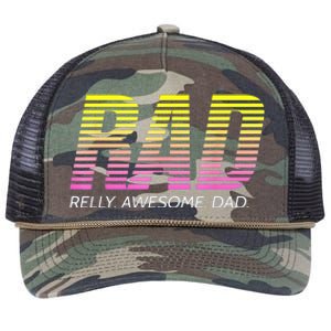 RAD Really Awesome Dad Fathers Day Retro Rope Trucker Hat Cap