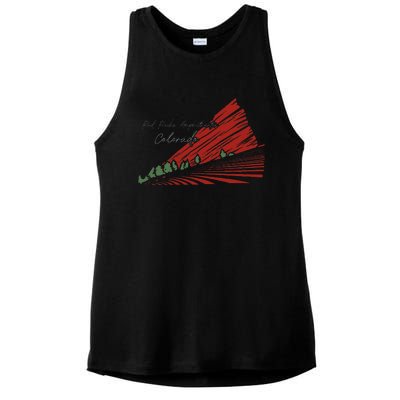 Red Rocks Amphitheater Colorado Ladies PosiCharge Tri-Blend Wicking Tank