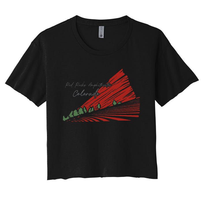 Red Rocks Amphitheater Colorado Women's Crop Top Tee