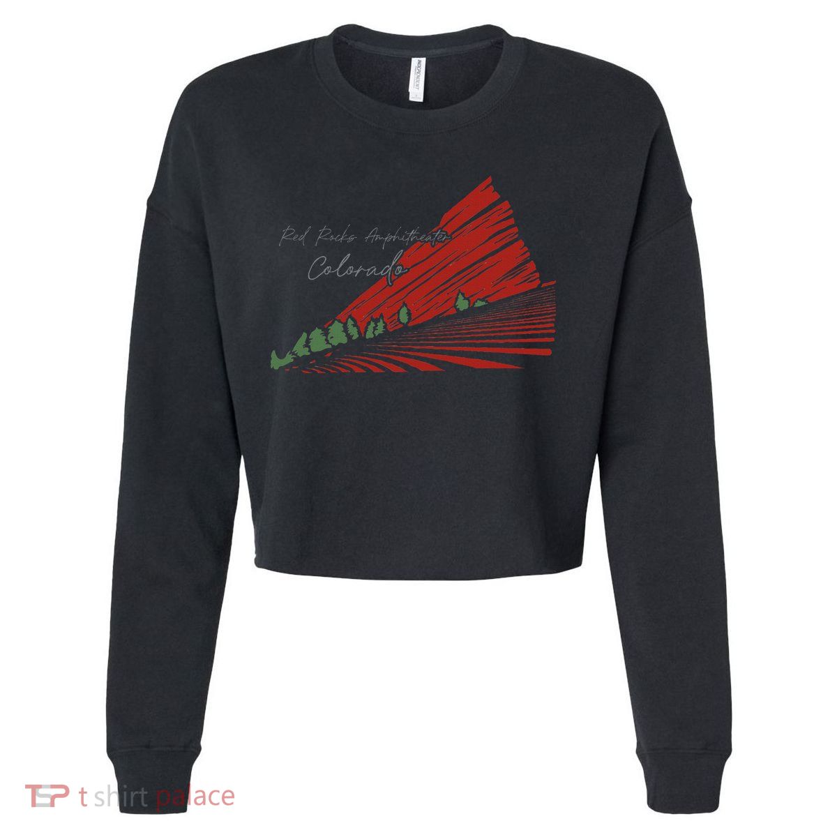 Red Rocks Amphitheater Colorado Cropped Pullover Crew