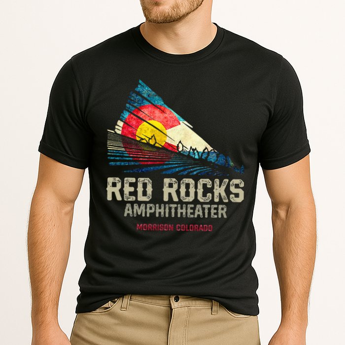 Red Rocks Amphitheater Colorado C State Flag Performance Shirt