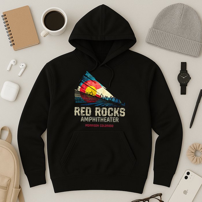 Red Rocks Amphitheater Colorado C State Flag Hoodie