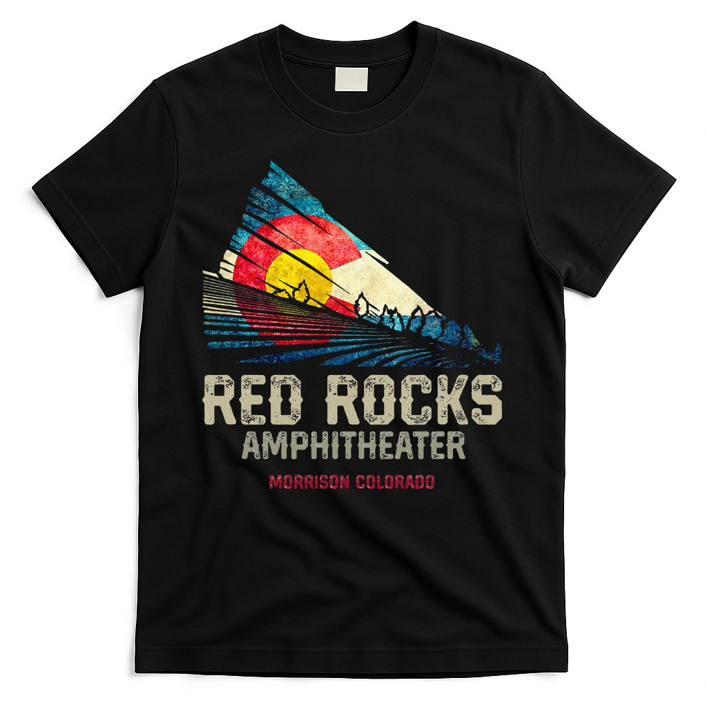 Red Rocks Amphitheater Colorado C State Flag T-Shirt