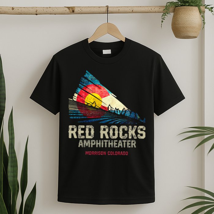 Red Rocks Amphitheater Colorado C State Flag T-Shirt