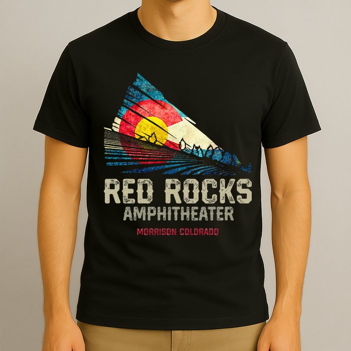 Red Rocks Amphitheater Colorado C State Flag T-Shirt