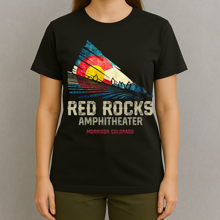Red Rocks Amphitheater Colorado C State Flag T-Shirt