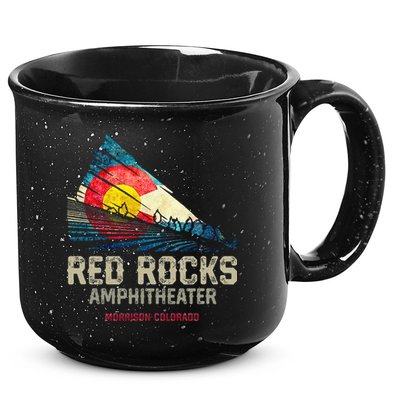 Red Rocks Amphitheater Colorado C State Flag 15oz Campfire Ceramic Mug