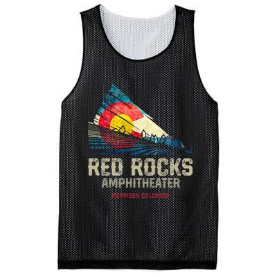Red Rocks Amphitheater Colorado C State Flag Mesh Reversible Basketball Jersey Tank