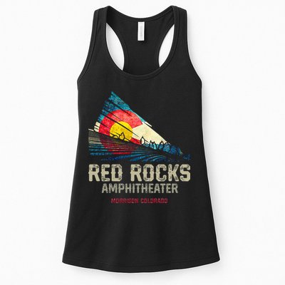 Red Rocks Amphitheater Colorado C State Flag Womens Tank Top