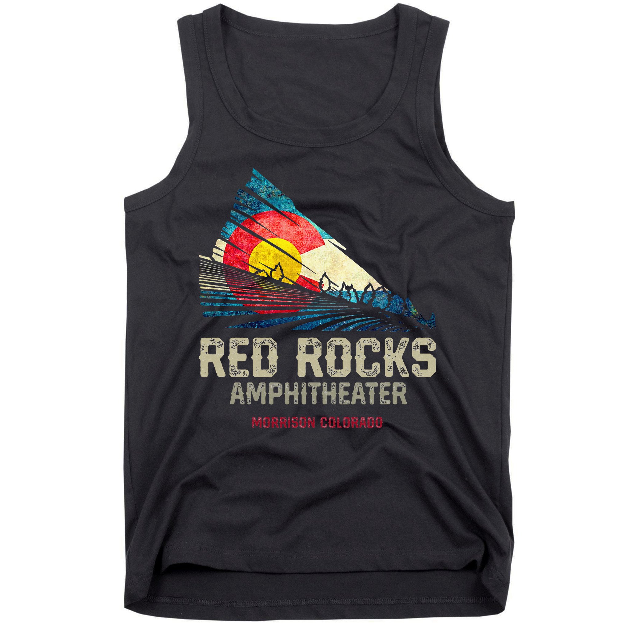 Red Rocks Amphitheater Colorado C State Flag Tank Top