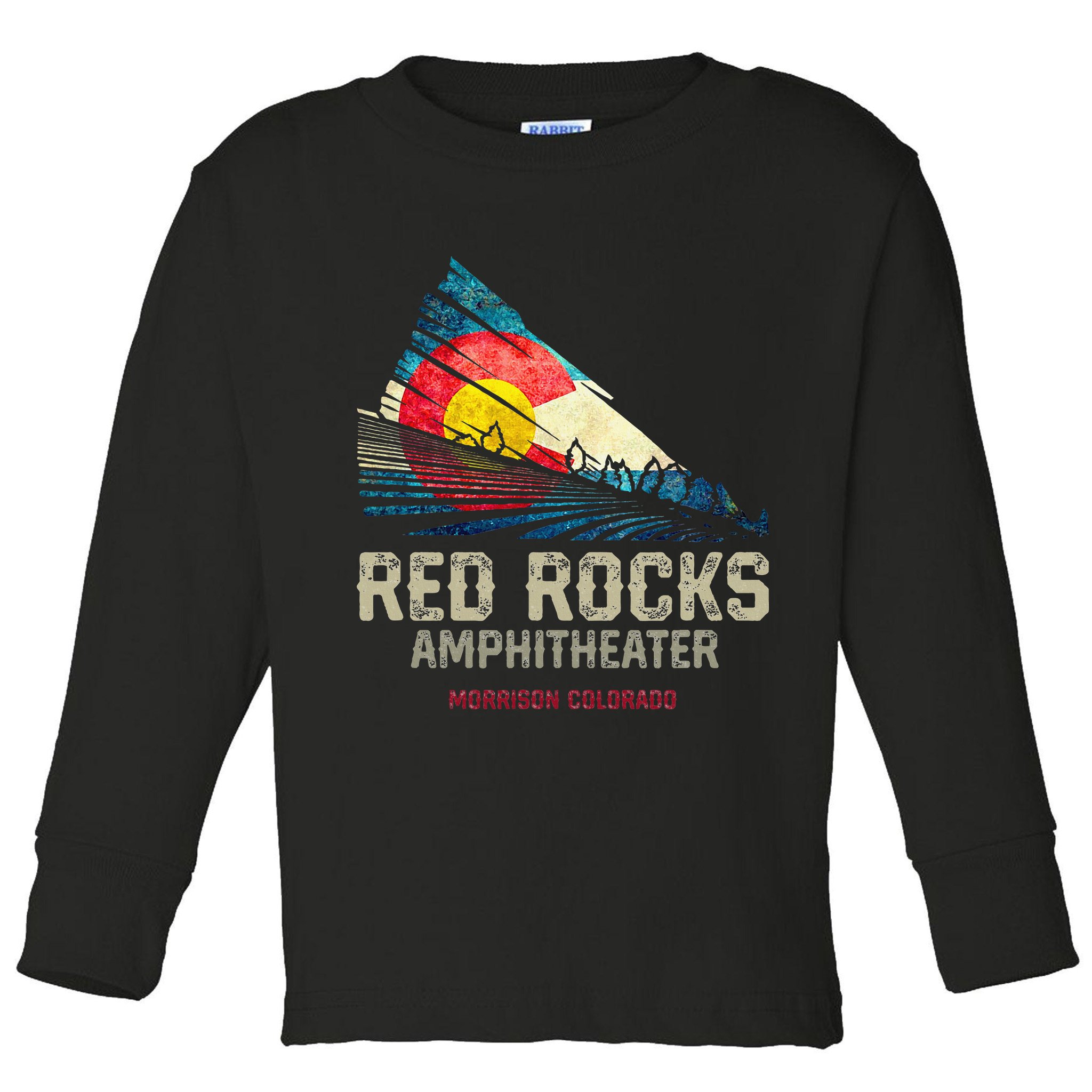 Red Rocks Amphitheater Colorado C State Flag Toddler Long Sleeve Shirt