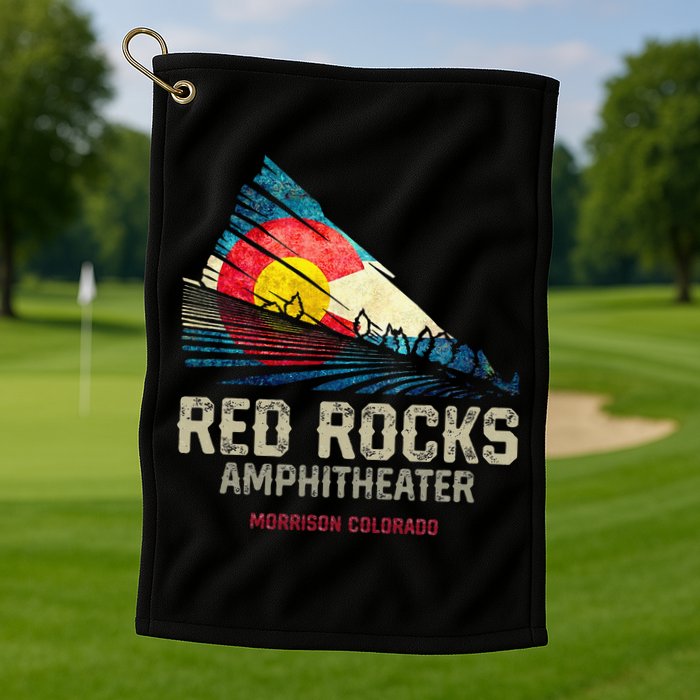 Red Rocks Amphitheater Colorado C State Flag Golf Towel