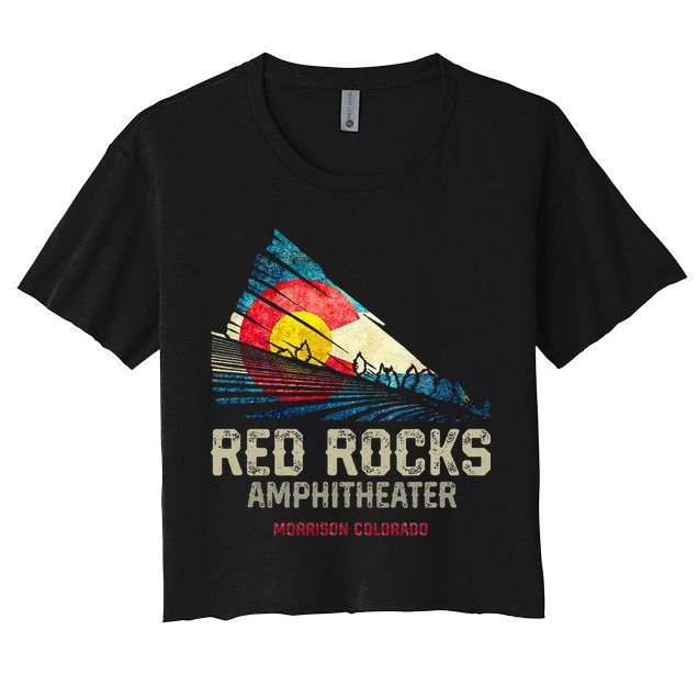 Red Rocks Amphitheater Colorado C State Flag Crop Top