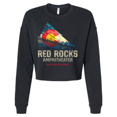 Red Rocks Amphitheater Colorado C State Flag Cropped Pullover Crew
