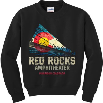 Red Rocks Amphitheater Colorado C State Flag Kids Sweatshirt