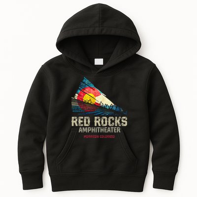 Red Rocks Amphitheater Colorado C State Flag Kids Hoodie