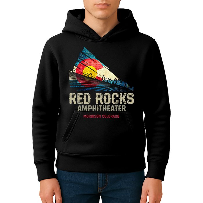 Red Rocks Amphitheater Colorado C State Flag Kids Hoodie