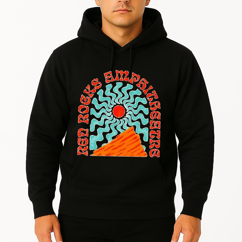 Red Rocks Amphitheater Colorado Hippie Poster Hoodie